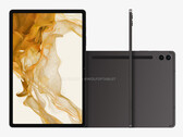 Espera-se que o Galaxy Tab S9 FE Plus seja lançado ainda este ano com uma tela de 12,4 polegadas. (Fonte da imagem: @OnLeaks &amp; WolfofTablet)