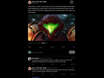 Postagem do Kiwi Talkz Metroid Prime 4: Beyond Switch Direct X (Fonte da imagem: captura de tela, conta Kiwi Talkz X)