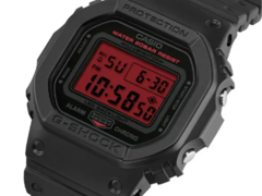 O Casio G-Shock DW5600BBR-1 (foto) terá uma tela exclusiva em vermelho-âmbar profundo. (Fonte da imagem: Great G-Shock World)