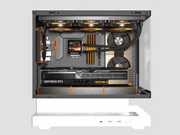 Variante branca do gabinete Floatron F1 mATX Standard Edition. (Fonte da imagem: darkFlash)