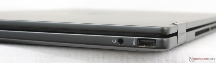 Direita: fone de ouvido de 3,5 mm, USB-A (10 Gbps)
