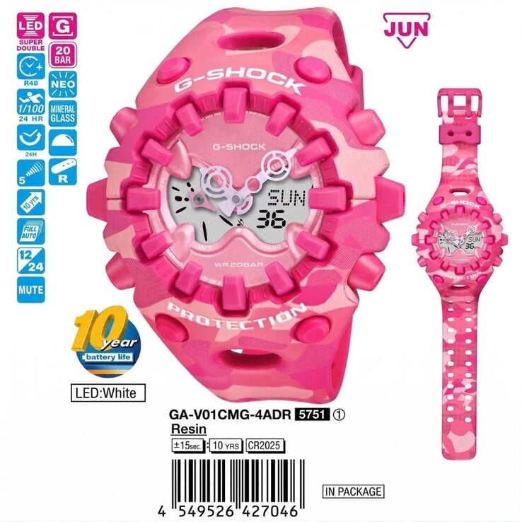 O relógio Casio G-Shock GA-V01CMG-4A