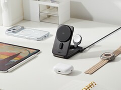 A nova estação de carregamento magnético 3 em 1 dobrável ESR CryoBoost para dispositivos Apple. (Fonte da imagem: ESR)