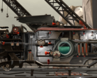 Em FAR: Lone Sails, os jogadores precisam guiar seus personagens por um leito marinho seco usando um peculiar navio a vela. (Fonte da imagem: Steam)