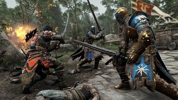 Imagem do jogo For Honor mostrando cavaleiros lutando. (Fonte da imagem: Steam)