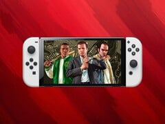 Port de GTA 5 exibido em um console Switch OLED
