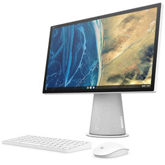 O Chromebase de 21,5 polegadas All-in-One Desktop pode girar 90°. (Fonte de imagem: HP)