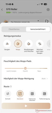 Configurações de limpeza