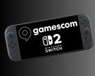Nintendo Switch 2 mostrando o logotipo da Gamescom (Fonte da imagem: Gamescom, Nintendo of America com edições)
