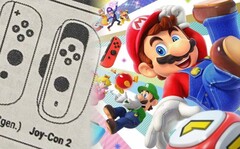 O controle do Nintendo Switch 2, Joy-Con 2, foi imaginado aqui com um mecanismo deslizante. (Fonte da imagem: @NintendogsBS/Nintendo - editado)