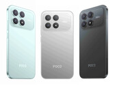 O Xiaomi Poco F8 Pro em suas três cores de lançamento. (Fonte da imagem: Xiaomi via Sudhanshu Ambhore - editado)