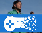 Logotipo da Stop Killing Games em frente ao vice-presidente do Parlamento da UE, Nicolae Ștefănuță