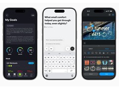 iPhones mostrando SmartGym, Stoic e VLLO com os recursos de inteligência do Apple. (Fonte da imagem: Apple Newsroom)