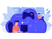 Ilustração de jogos na nuvem com vários usuários conectados por meio de uma infraestrutura central (Fonte da imagem: vectorjuice via Freepik)