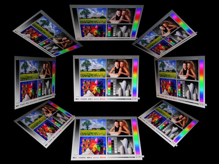 O painel OLED oferece excelentes ângulos de visão - mesmo em ângulos extremos, a imagem permanece brilhante e com alto contraste