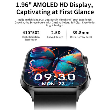 Uma tela AMOLED está a bordo