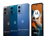 A Motorola venderá o Moto G34 5G em pelo menos três opções de cores, uma delas com acabamento em couro. (Fonte da imagem: MySmartPrice - editado)