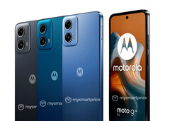 A Motorola venderá o Moto G34 5G em pelo menos três opções de cores, uma delas com acabamento em couro. (Fonte da imagem: MySmartPrice - editado)