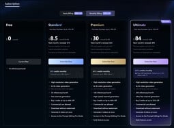 Opções de assinatura e preços (fonte da imagem: captura de tela em Vidu.com)