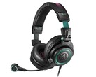 O fone de ouvido Audio-Technica Hatsune Miku ATH-M50xSTS-USB MIKU é decorado com elementos de design da Miku. (Fonte da imagem: Audio-Technica)