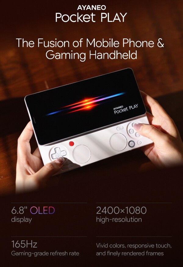 O Ayaneo Pocket Play terá uma taxa de atualização de 165 Hz. (Fonte da imagem: Ayaneo)