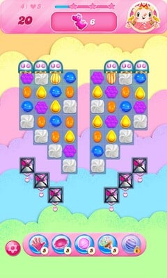 O design de níveis do Candy Crush Saga é mostrado (Fonte da imagem: Google Play Store)