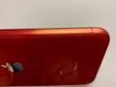 O iPhone vermelho SE 2 (PRODUTO) desbotado pertencente à esposa de Ben Geskin. (Imagem: @BenGeskin)