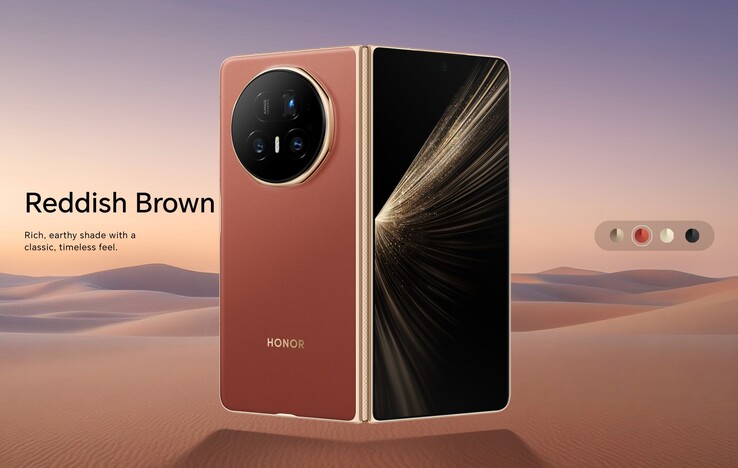 As quatro opções de cores globais do Honor Magic V5 no site global Honor.