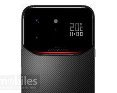 O Infinix Note 60 Ultra tem uma pequena tela no módulo da câmera.