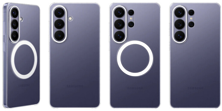 Vazamento de capas magnéticas e não magnéticas para telefones da série Galaxy S26