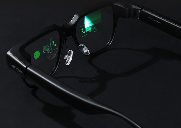 Os Lenovo Visual AI Glasses são os primeiros a usar a tecnologia de guia de ondas de difração de resina. (Fonte da imagem: Lenovo) 
