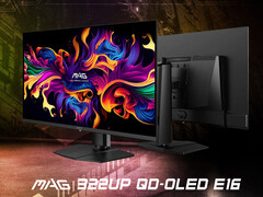O MAG 322UP QD-OLED E16 contém o mesmo painel QD-OLED Gen 3 que o MAG 321UP do ano passado. (Fonte da imagem: MSI)