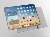 Renderização de um celular Oppo com dobragem tripla. (Fonte da imagem: Zhou Yibao)