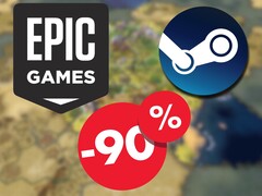 Sid Meier&#039;s Civilization VI está atualmente com um desconto de 90% tanto no Steam quanto na Epic Games Store. (Fonte da imagem: Steam / Epic Games)