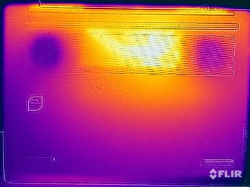 Temperatura da superfície durante o teste de estresse (fundo)