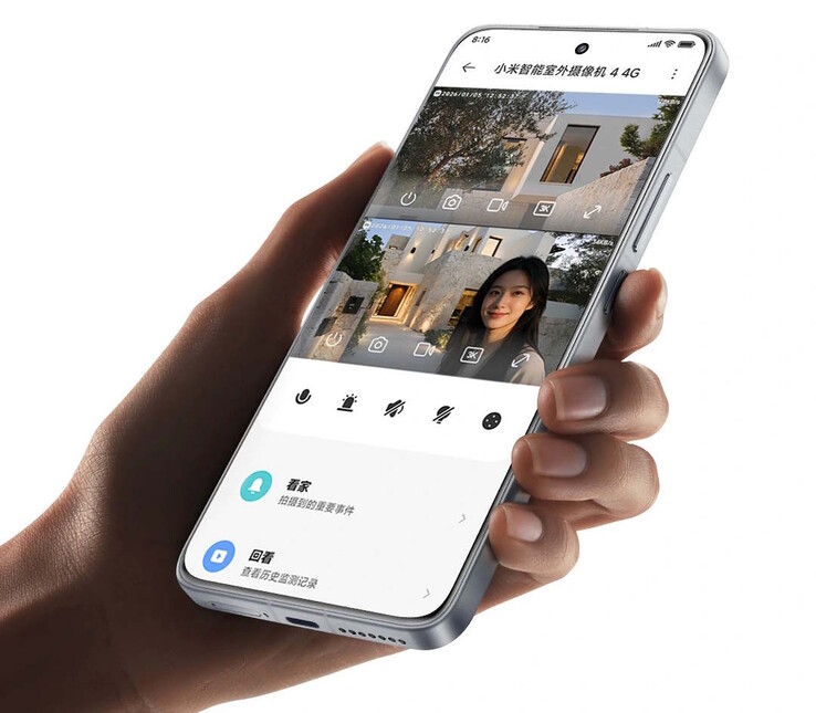 A Xiaomi Smart Outdoor Camera 4 4G Dual-Camera Edition pode ser controlada por meio do aplicativo da Xiaomi. (Fonte da imagem: Xiaomi)