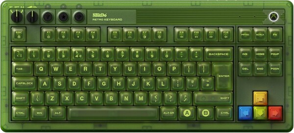 8BitDo Retro 87 Mechanical Keyboard Xbox Edition Layout do Reino Unido. (Fonte da imagem: 8BitDo)