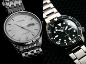 Um relógio Citizen e um relógio Seiko