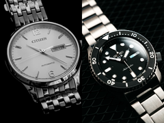 Um relógio Citizen e um relógio Seiko