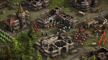 Uma imagem que mostra uma cidade no jogo Cossacks 3.
