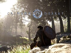 Banner do Crimson Desert mostrando Kliff sentado perto de um riacho