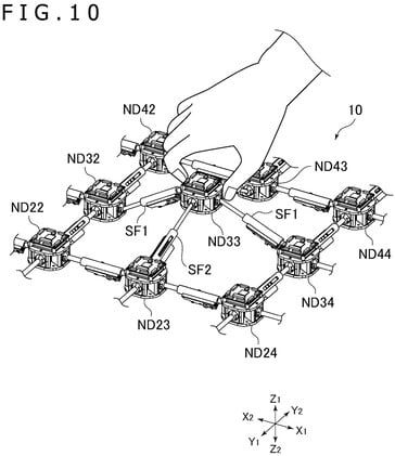 Patente do novo controlador da Sony mostrando uma série de nós e eixos (Fonte da imagem: banco de dados de patentes Wipo)