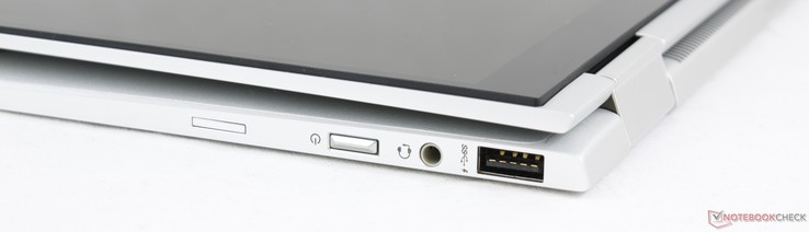 Left: USB 3.1 Type-A, 3.5 mm combo audio, Power button, Nano-SIM slot (optional)