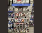 Uma seção da GameStop repleta de jogos físicos para PS3