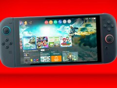 Nintendo Switch 2 com o fundo de Legend of Zelda: Tears of the Kingdom. (Fonte da imagem: Nash Weedle on X)