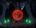 Uma imagem mostrando a bruxa em Noita.