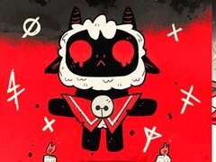 O Lamb, também chamado de Lambert pelos fãs, do Cult of the Lamb flutuando em um fundo vermelho e preto com olhos vermelhos, pequenos chifres e símbolos rituais ao seu redor. (Fonte da imagem: estúdio de desenvolvimento de jogos Massive Monster)