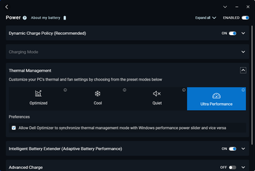 Configurações do perfil de energia do Dell Optimizer