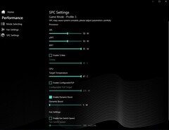 Configurações do SPC (Modo de jogo)