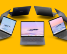 Os Chromebooks fabricados sob a nova iniciativa Chromebook Plus do Google têm especificações mais robustas do que as normalmente vistas no mundo do ChromeOS. (Imagem: Google Chrome, logotipos da Intel, AMD e Ryzen, com edições)